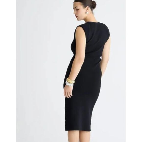 J.Crew Sleeveless Sweater Dress in Stretch Viscose Blend Black Size Medium NEW - Picture 3 of 7